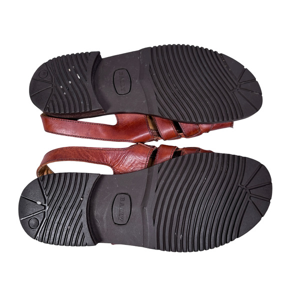Bally Salorno Sandals Men’s US 12 D Brown Leather Fisherman Open Toe Slingback - Picture 5 of 8